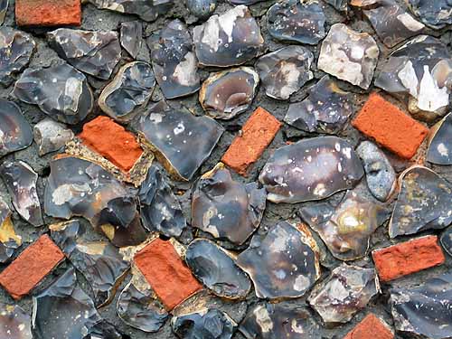 Flint and brick wall Flint and brick wall