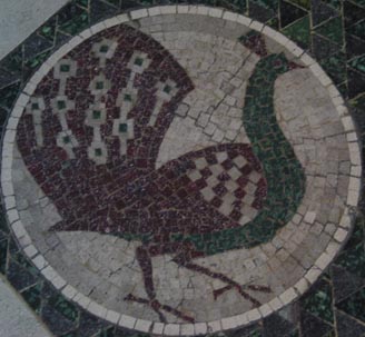 peacock floor mosaic