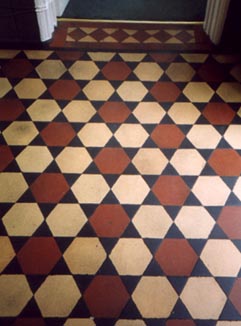 hexagonal tiled floor
