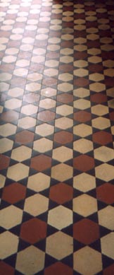 geometric tiled floor