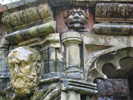 detail of fountain masonry