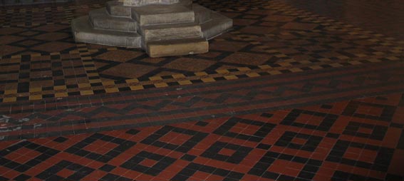 tiles around font