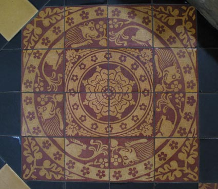 lions in tile panel