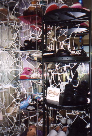 shoe shop mirror mosaic