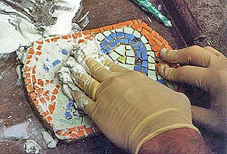 grouting a mosaic