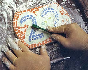 grouting a mosaic