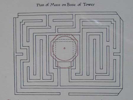 Plan of tile maze in Bourn Church