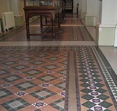 geometric tile pavement floor