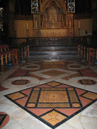 encaustic tiles on cathedral floor