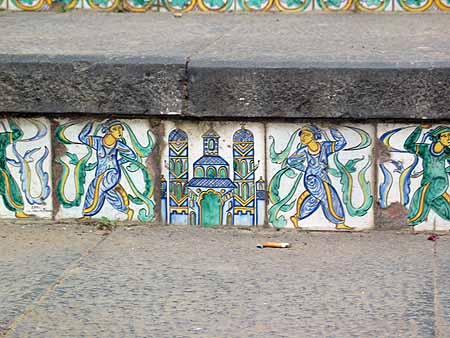 Tiles with dancer design