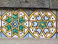 Star design tiles with six pointed symmetry