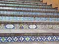 Tiles with the legend Ave Maria, dedicating the steps to the Madonna