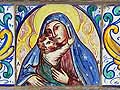 Madonna and child tile design