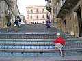 View up the steps of La Scala