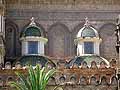 Tiled domes and fretwork patterned south wall of Palermo cathedral