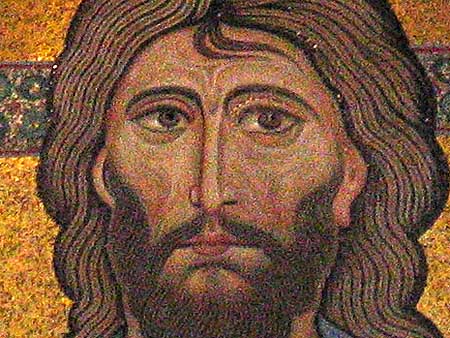 Christ's face in mosaic