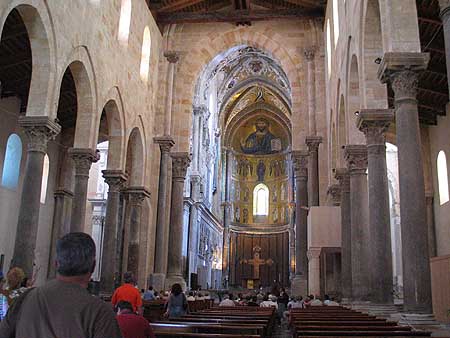 Apse and nave of Cefalu cathedral