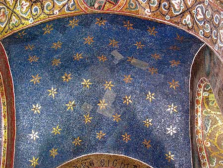 Mosaic stars on a blue background