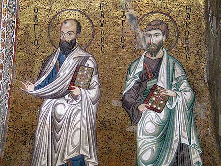 Mosaic of two saints