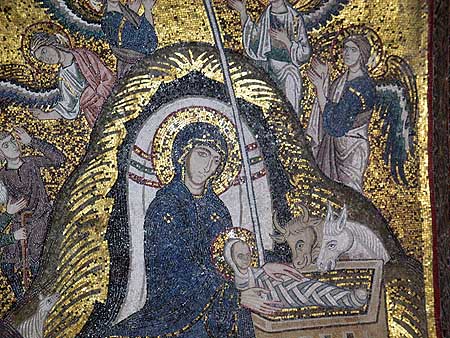 Nativity scene mosaic, La Martorana, Palermo
