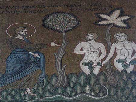 Adam and eve mosaic