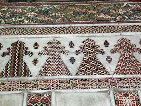 wall with mosaic inlay