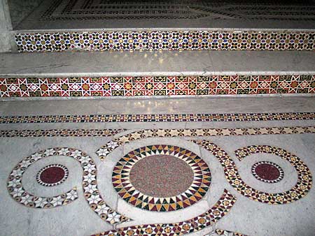 steps with mosaic inlay