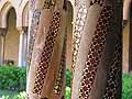 Mosaic columns in the cloisters