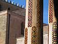 Mosaic columns in the cloisters