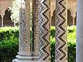 Mosaic columns in the cloisters