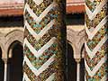 Mosaic columns in the cloisters