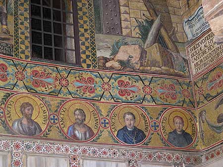 Mosaic roundel of  a saint