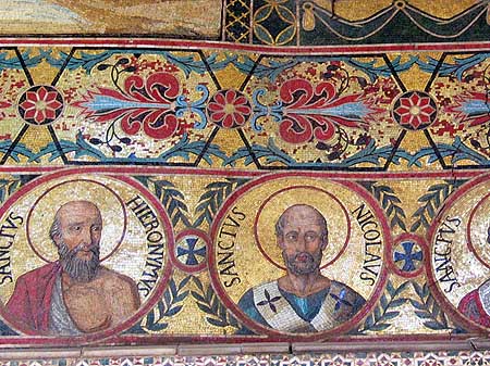 Mosaic roundel of  a saint