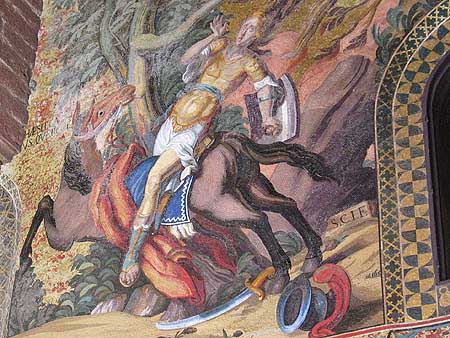 Mosaic of horse rider
