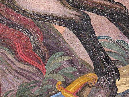 Detail of mosaic of horse rider