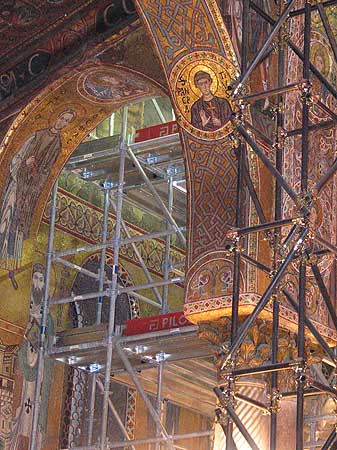 Scaffolding for restoration work