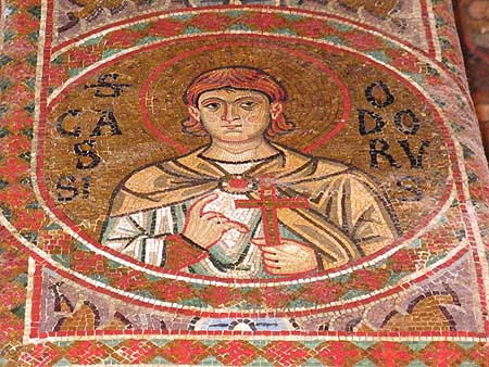 Mosaic roundel of  a saint
