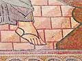 Detail of a foot from mosaic at the Palatine Chapel, Palermo
