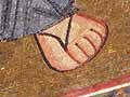 Detail of a foot from a mosaic at the Palatine Chapel, Palermo