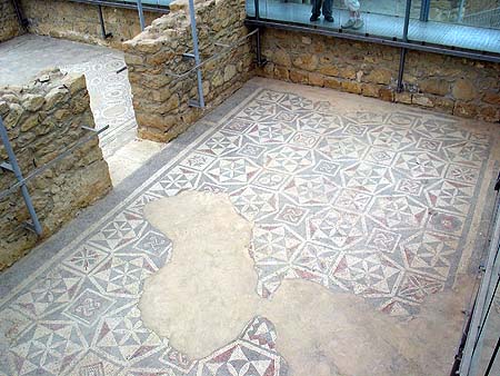 geometric mosaic floor