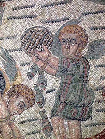 fishing cherubs mosaic