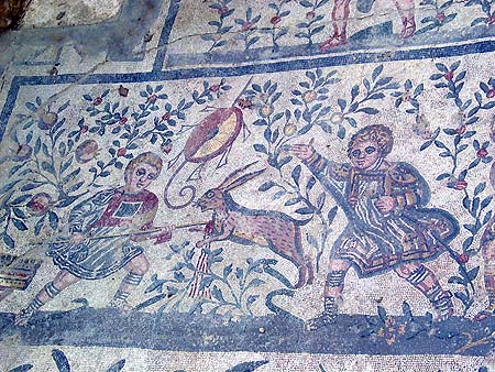 children hunting mosaic