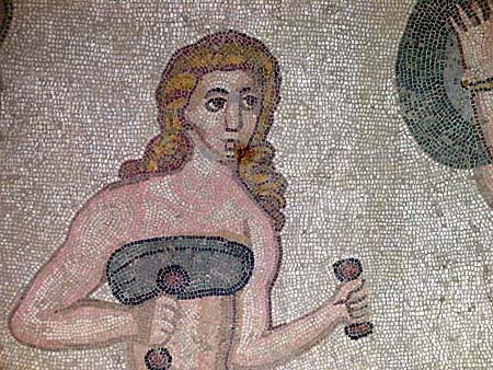 girl with weights mosaic