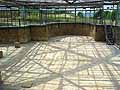 The triclinium and mosaic floor showing the labours of Hercules