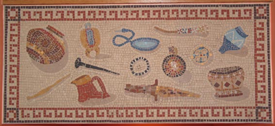 roman artefacts mosaic