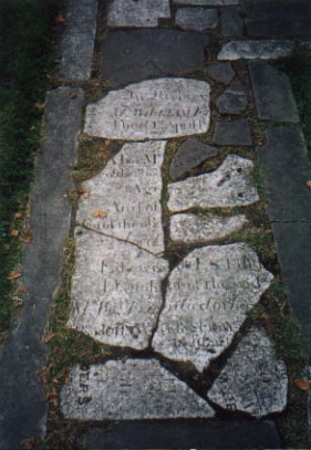 broken gravestones